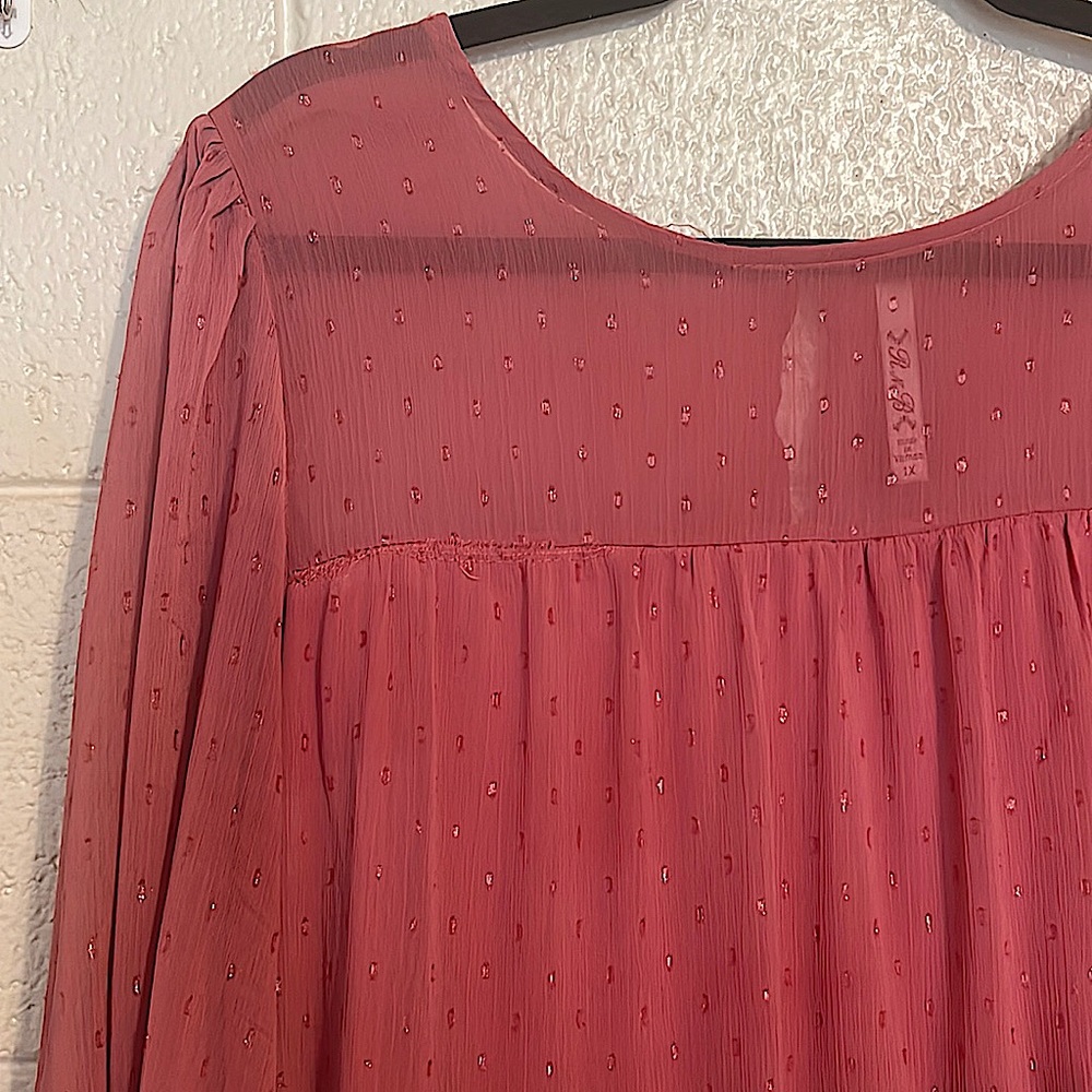 Mesh dress, long sleeve